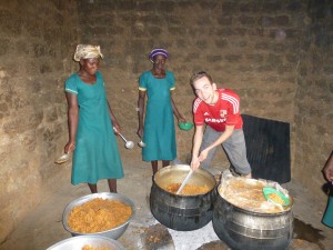 Cooking food at Karbo Primary School!