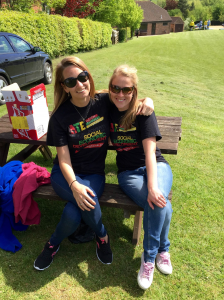 Sarah and Laura enjoyed watching the football match, cheering on players of old!